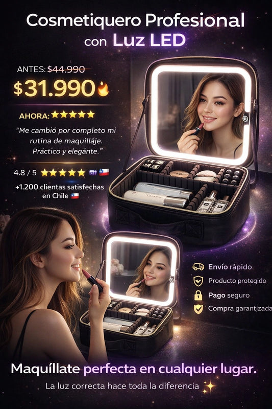 Cosmetiquero LED portátil